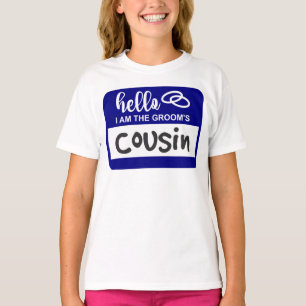 Hej jag är Grooms kusin Bröllop Namn Badge T Shirt