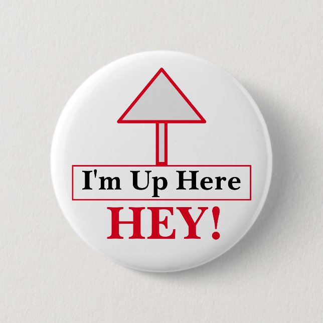 HEJ! Jag är här uppe, knapp (Framsida)
