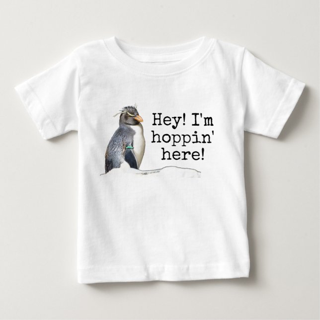 Hej! Jag är Hoppin! Rockhopper Penguin Shirt T-shirt (Framsida)