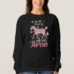 Hej, jag är Nova och jag Kärlek hästar Cute Heart T Shirt