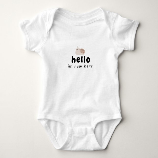 Hej Jag är ny här Snigel Baby Design T-Shirt (Framsida)