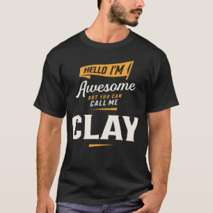 Hej JAG ÄR Super Clay Roligt Namn Clay T Shirt