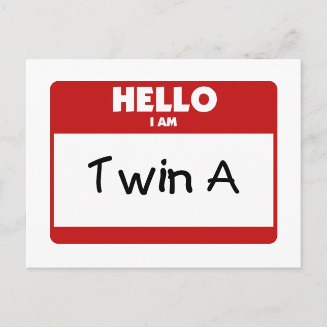 Hej Jag är Twin A Vykort (Framsida)