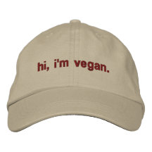 Hej, jag är vegan inbroderade hatt