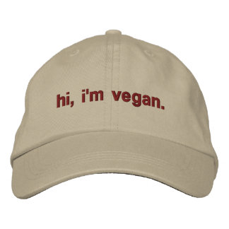 Hej, jag är vegan inbroderade hatt broderad keps