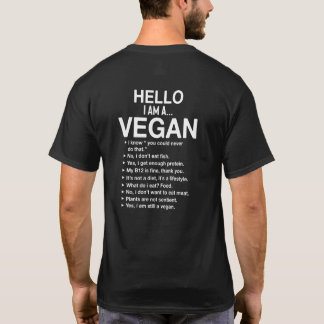 Hej Jag är Vegan Manar/Unisex Front & Back Design T Shirt
