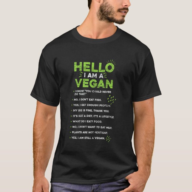 Hej Jag Är Vegan T Shirt (Framsida)