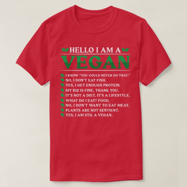 Hej jag är Vegan T Shirt (Design framsida)