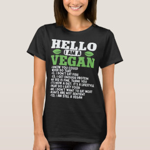 Hej jag är Vegan Vegetarian Växtbaserad Kost T Shirt