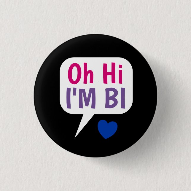 Hej, jag heter Bi Bisexual Pride Button Knapp (Framsida)