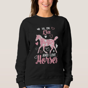 Hej, jag heter Lia och jag Kärlek hästar Cute Hear T Shirt