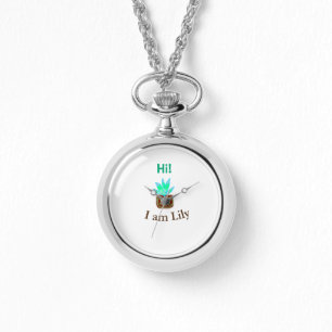 Hej, jag heter Lily cactus, tillför namn vattenfär Armbandsur