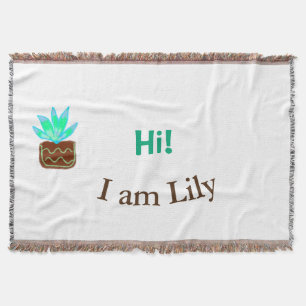 Hej, jag heter Lily cactus, tillför namn vattenfär Filt