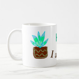 Hej, jag heter Lily cactus, tillför namn vattenfär Kaffemugg