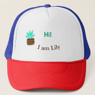 Hej, jag heter Lily cactus, tillför namn vattenfär Keps
