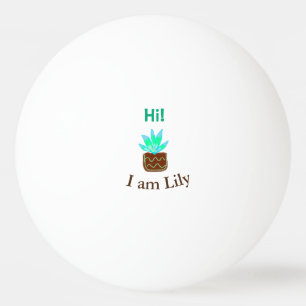 Hej, jag heter Lily cactus, tillför namn vattenfär Pingisboll