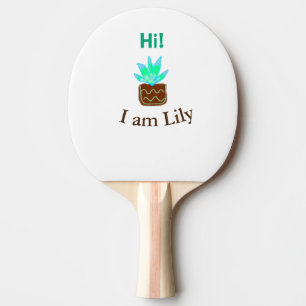 Hej, jag heter Lily cactus, tillför namn vattenfär Pingisracket