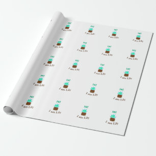 Hej, jag heter Lily cactus, tillför namn vattenfär Presentpapper