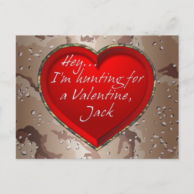 Hej... jag jagar efter en valentin, Jack Helg Vykort (Framsida)