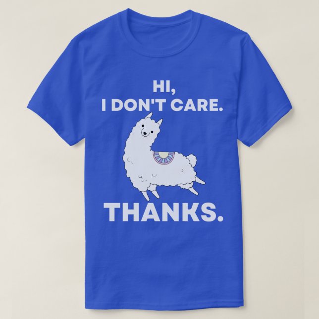 Hej, jag tackar inte Sarcastic Funny Llama T Shirt (Design framsida)