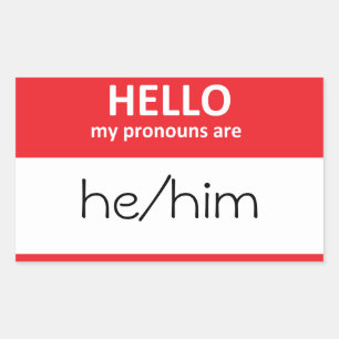HEJ jag uttalar är han/han Sticker Rektangulärt Klistermärke
