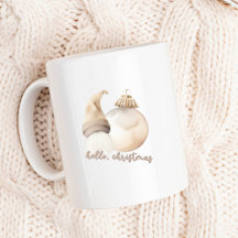 Hej jul Beige Gnome Ornament