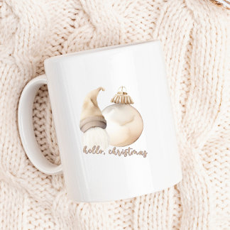 Hej jul Beige Gnome Ornament Kaffemugg