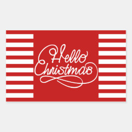 Hej Jul Helgdag Sticker Rektangulärt Klistermärke