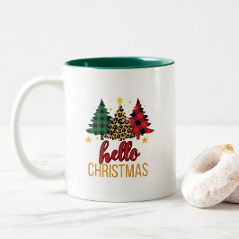 Hej jul med träd kaffe mugg