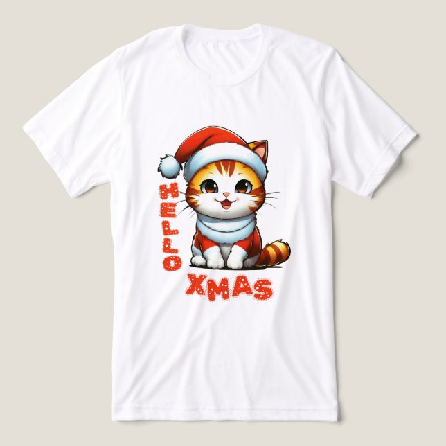 Hej Julafton - Klädjulkatt i en juldräkt T Shirt (Design Framsida)