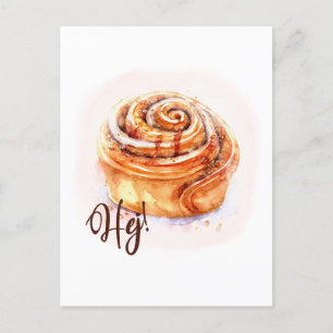 Hej! Kanelbullar Fika vykort
