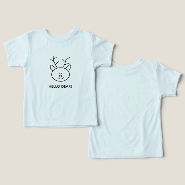 Hej Kära Cute Reindeer T Shirt (Design fram och bak)