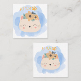 Hej Kattunge Fyrkantigt Visitkort