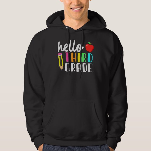Hej Kinder Back to school Teach, tredje Klass-grup Hoodie (Framsida)