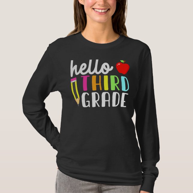 Hej Kinder Back to school Teach, tredje Klass-grup T Shirt (Framsida)