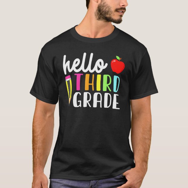 Hej Kinder Back to school Teach, tredje Klass-grup T Shirt (Framsida)