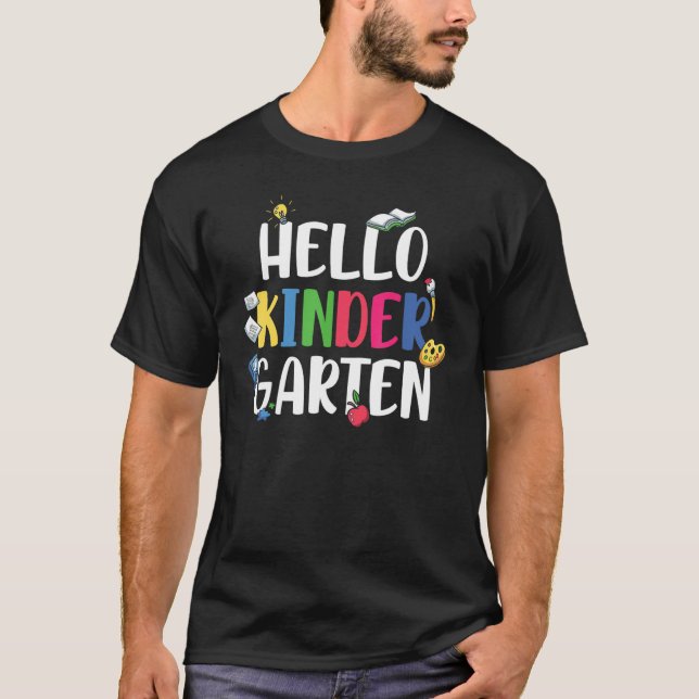 Hej Kinder Garten Första skoldagen T Shirt (Framsida)