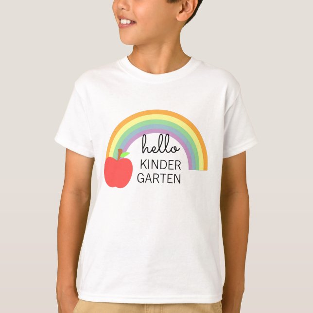 Hej Kindergarten Back to school Anpassningsbar T Shirt (Framsida)