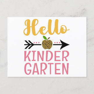 Hej Kindergarten Back to school Girls Lärare Vykort