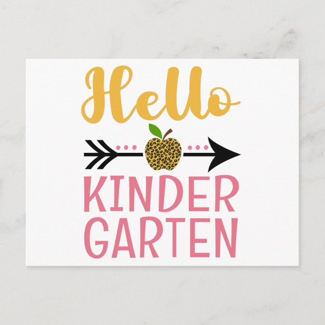 Hej Kindergarten Back to school Girls Lärare Vykort (Framsida)
