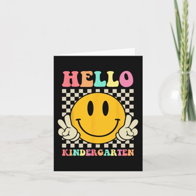 Hej Kindergarten Back to school Groovy Teacher S Kort (Framsida)