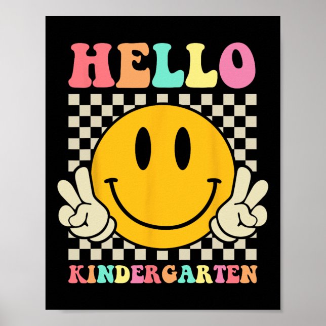 Hej Kindergarten Back to school Groovy Teacher S Poster (Framsidan)