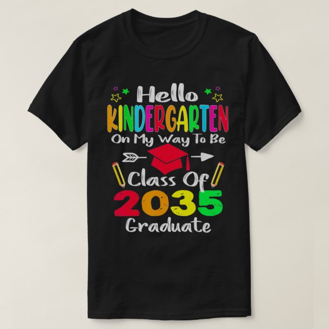 Hej Kindergarten Back to school, klass 2035 GR T Shirt (Design framsida)