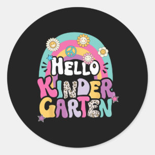 Hej Kindergarten Back to school Lacher Boy Girl Runt Klistermärke