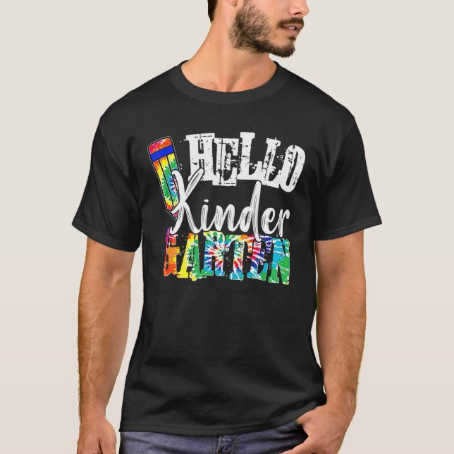 Hej Kindergarten Back to school Tie Dye T Shirt (Framsida)
