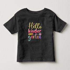Hej Kindergarten Colorful Cute Småbarn T Shirt