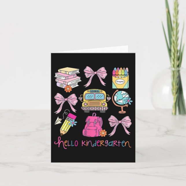 Hej Kindergarten Coquette Bow Back to school Fir Kort (Framsida)