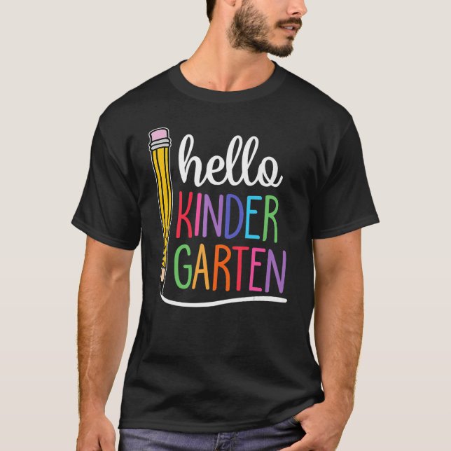 Hej Kindergarten Första dagen Back to school Teach T Shirt (Framsida)