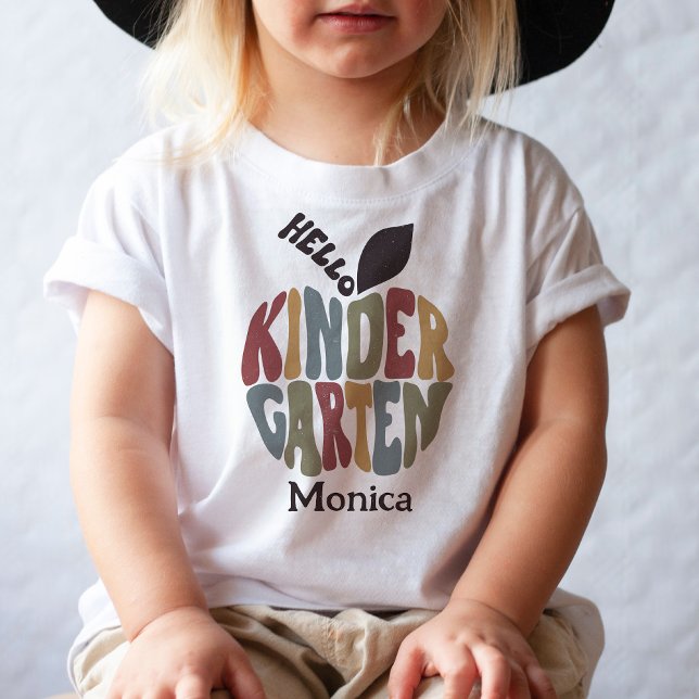 Hej Kindergarten Första dagen i skolmatsalen Retro T Shirt (Skapare uppladdad)