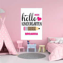 Hej Kindergarten Första skoldagen Poster
